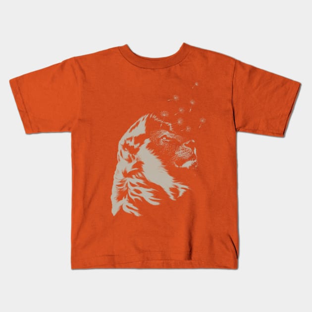 Dande-lion Kids T-Shirt by angrymonk